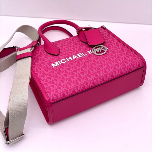 MICHAEL KORS MIRELLA SMALL SHOPPER TOTE CROSSBODY DRAGONFRUIT - Picture 7 of 12